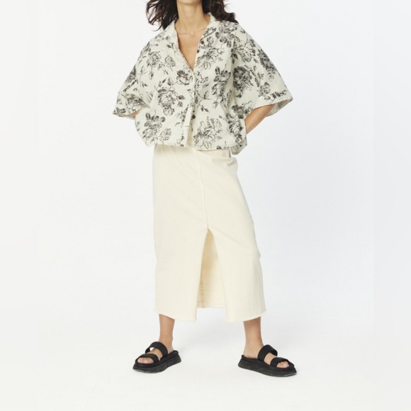 MUSE by Another [Archive] Frayed Midi Skirt - Off White